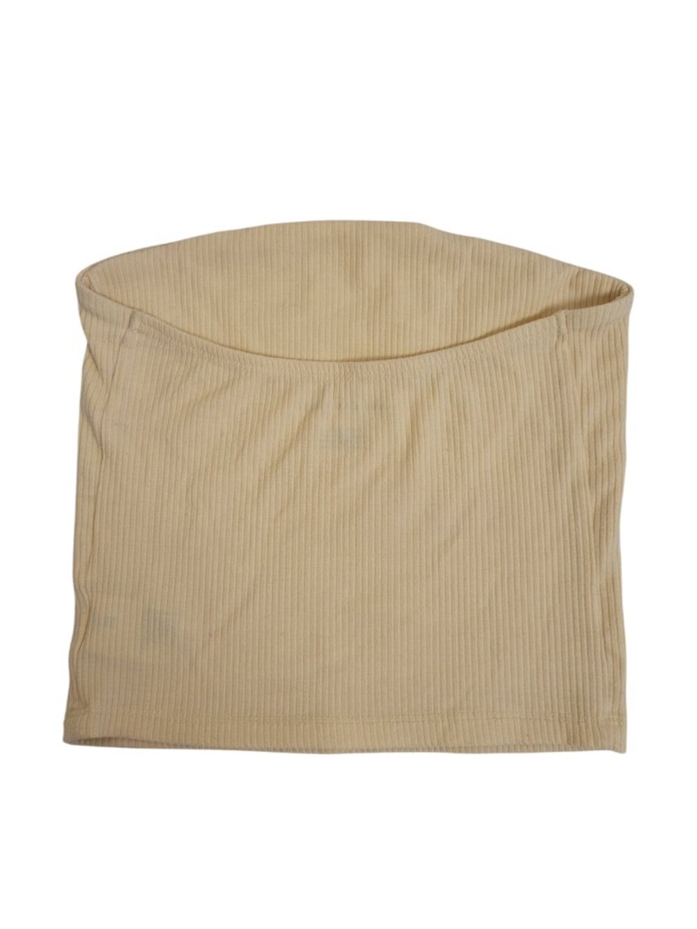 American Eagle Yellow Ribbed Cropped Bandeau Top - Picture 2 of 6
